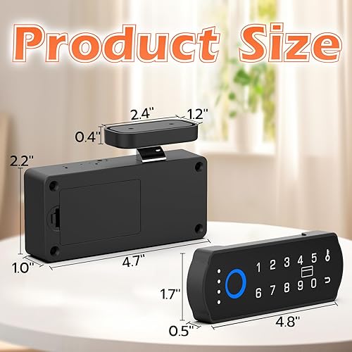 Miniatura 9 de Eseesmart Cerradura inteligente para gabinete, cerradura magnética electrónica digital RFID sin llave Bluetooth seguridad para niños, cerraduras de