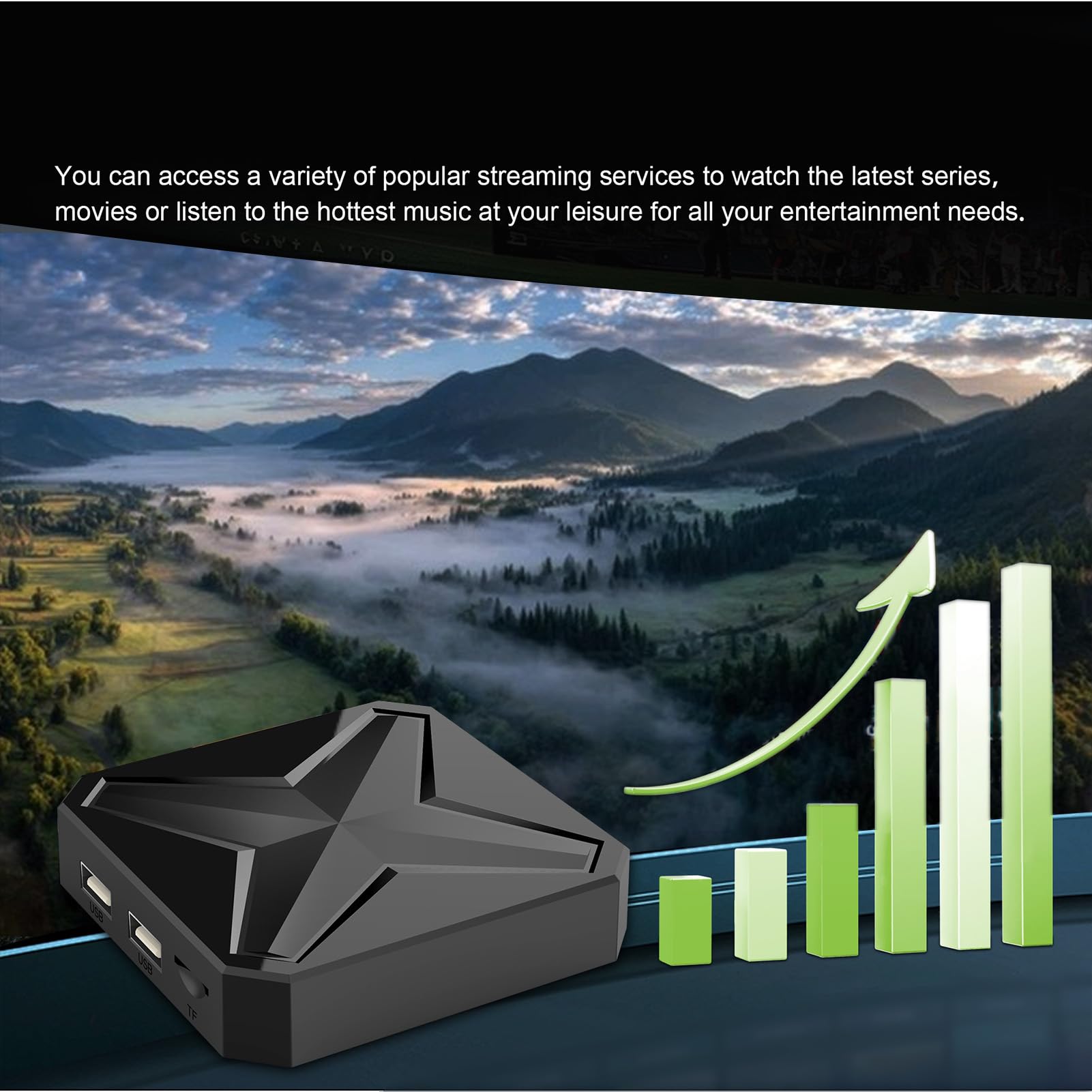 Fabater Android 14 TV Box, Android TV Box 8K Ultra HD z 2GB RAM i 16GB ROM, RK3518 Quad-Core A53 CPU i Mali 450 MP2 GPU, Smart z WiFi 6 2.4/5.8GHz i Bluetooth 5.4 (wtyczka UE)