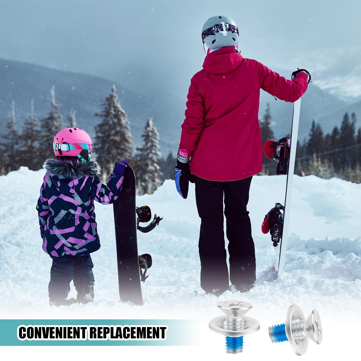 16 Pezzi Set di Viti Attacchi Snowboard, con Rondelle Viti Montaggio Snowboard in Acciaio Inossidabile Accessori Viti per Attacchi per Sci Parti Sportive Hardware di Ricambio per Snowboard