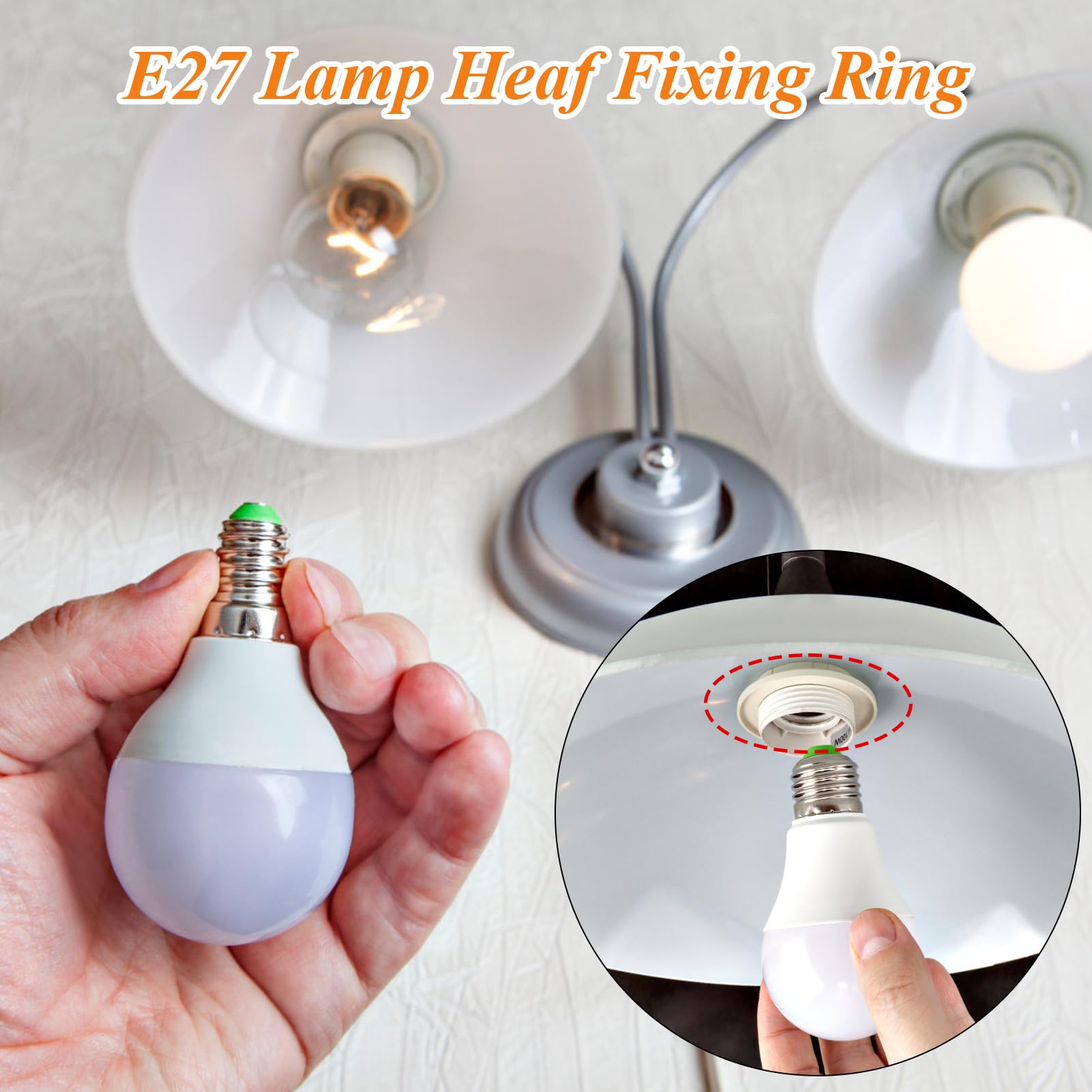 16 Pièces Anneau Réducteur Abat Jour E27 Vers E14 Set,Reducteur Anneau