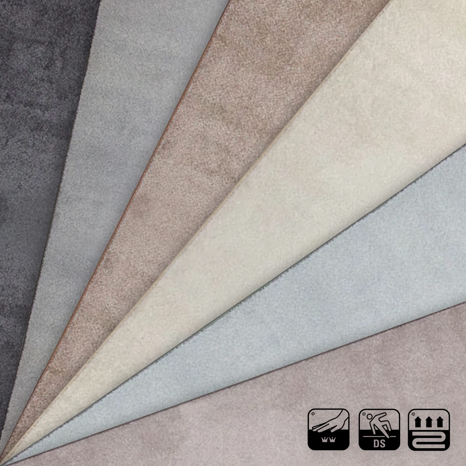Sundae - Tappeti per letto in velluto, 3 pezzi, in 3 misure (larghezza: 67 cm, lunghezza: 1 x 250 cm + 2 x 140 cm, antracite)