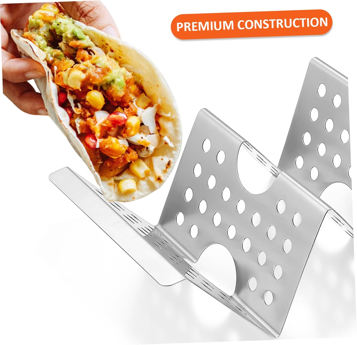 8pcs Stainless Steel Taco Holders Taco Rack Decorative Supplies for Tortillas Burritos