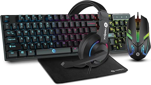 FRONTECH Dragon Warrior Gaming 4 in 1 Gaming Combo Set of Gaming Keyboard with RGB LED Backlit, Mouse with 1000 DPI, Mousepad and Premium Gaming…