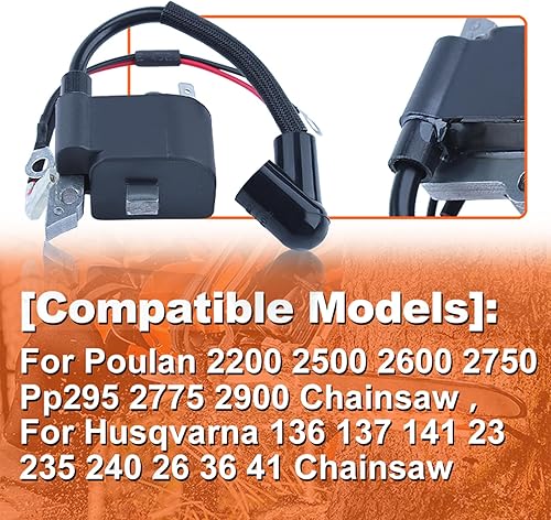 Miniatura 2 de Bobina de encendido para motosierra Poulan 2200 2500 2600 2750 Pp295 2775 2900, para motosierra Husqvarna 136 137 141 23 235 240 26 36 41 motosierra