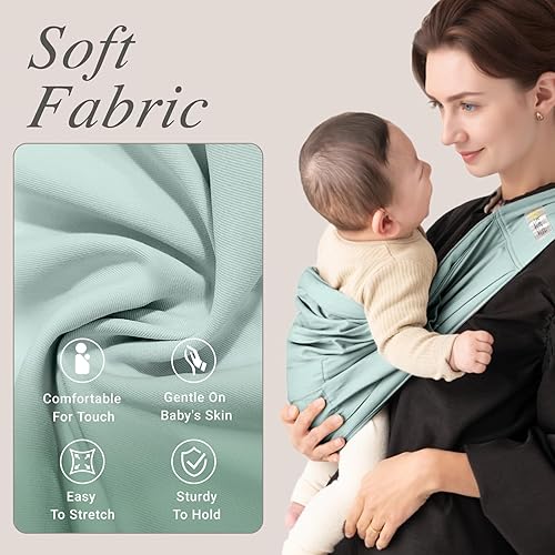 Miniatura 2 de Portabebés para recién nacidos a niños pequeños (8-45 libras), cómodo transportador de bebé con correa de hombro ajustable hebilla de seguridad,