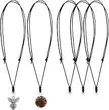 Framendino, Adjustable Necklace Cord for Pendants Necklace Adjustable Rope With Metal Ring for Women Men, 1.5mm (5 Pack), Polyester, No Gemstone