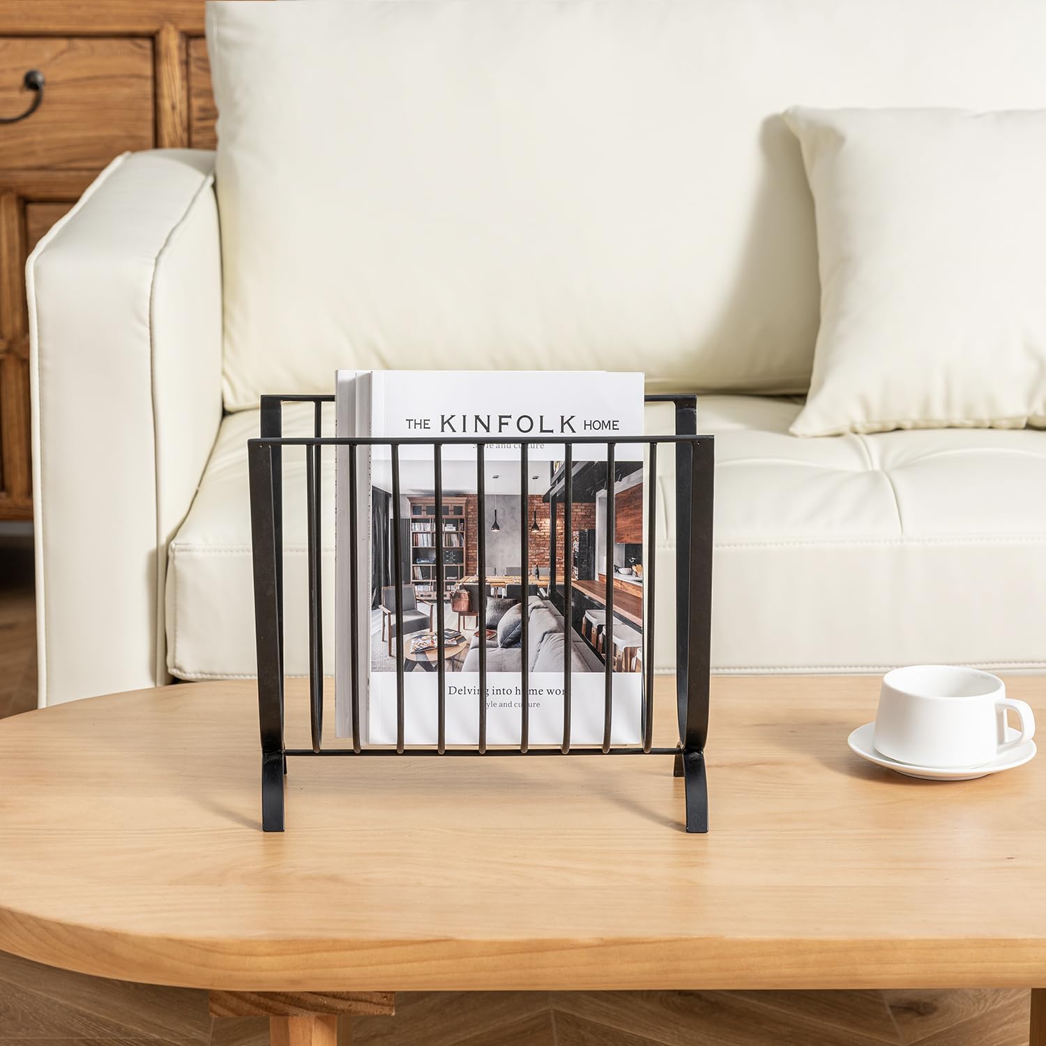 Amazon.com: MyGift Matte Black Metal Magazine Rack, Deluxe Mid