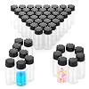 50PCS 10ml 0.35 Oz Clear Glass Vials Small Liquid Sampling Sample Bottle, Glass Lab Vial Bottle with Black Screwcap