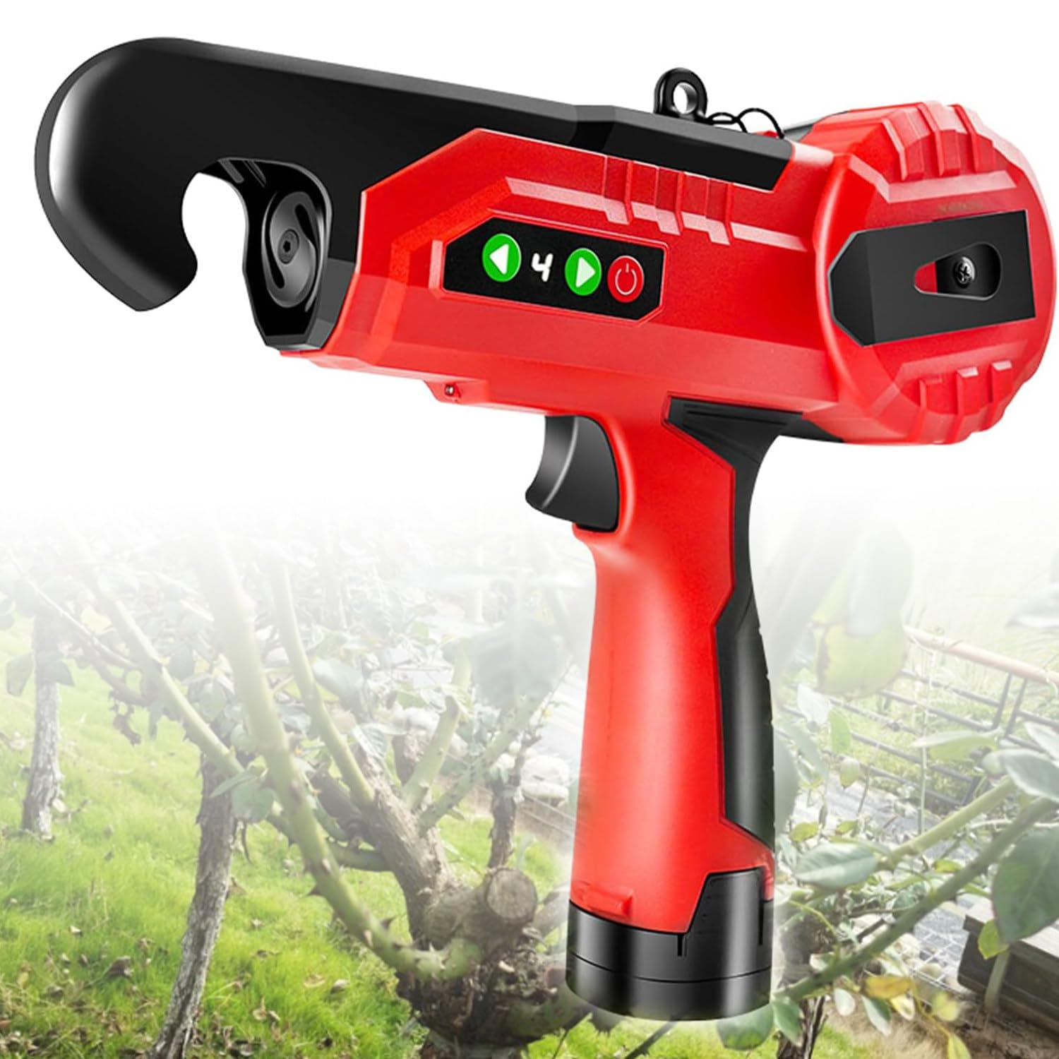 KJZQXYX Electric Plant Tying Machine,with 4-Speed Adjustment/Display, 25mm Tying Diameter,for Damage-Free Grapes Binding,Tomatoes, Cucumber