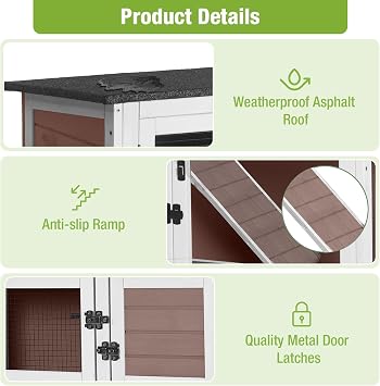 Rabbit Hutch Indoor, 36'' Bunny Hutch Outdoor, Mobile Rabbit Cage with Wheels, 2-Story Bunny Cage with 2 Pull Out Trays, Wooden Guinea Pig Cage (Brown)
