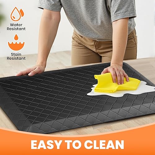 Miniatura 6 de Tapetes de cocina extra gruesos de 45 pulgadas para piso, antideslizantes, antifatiga, tapete de fregadero impermeable resistente a las manchas,