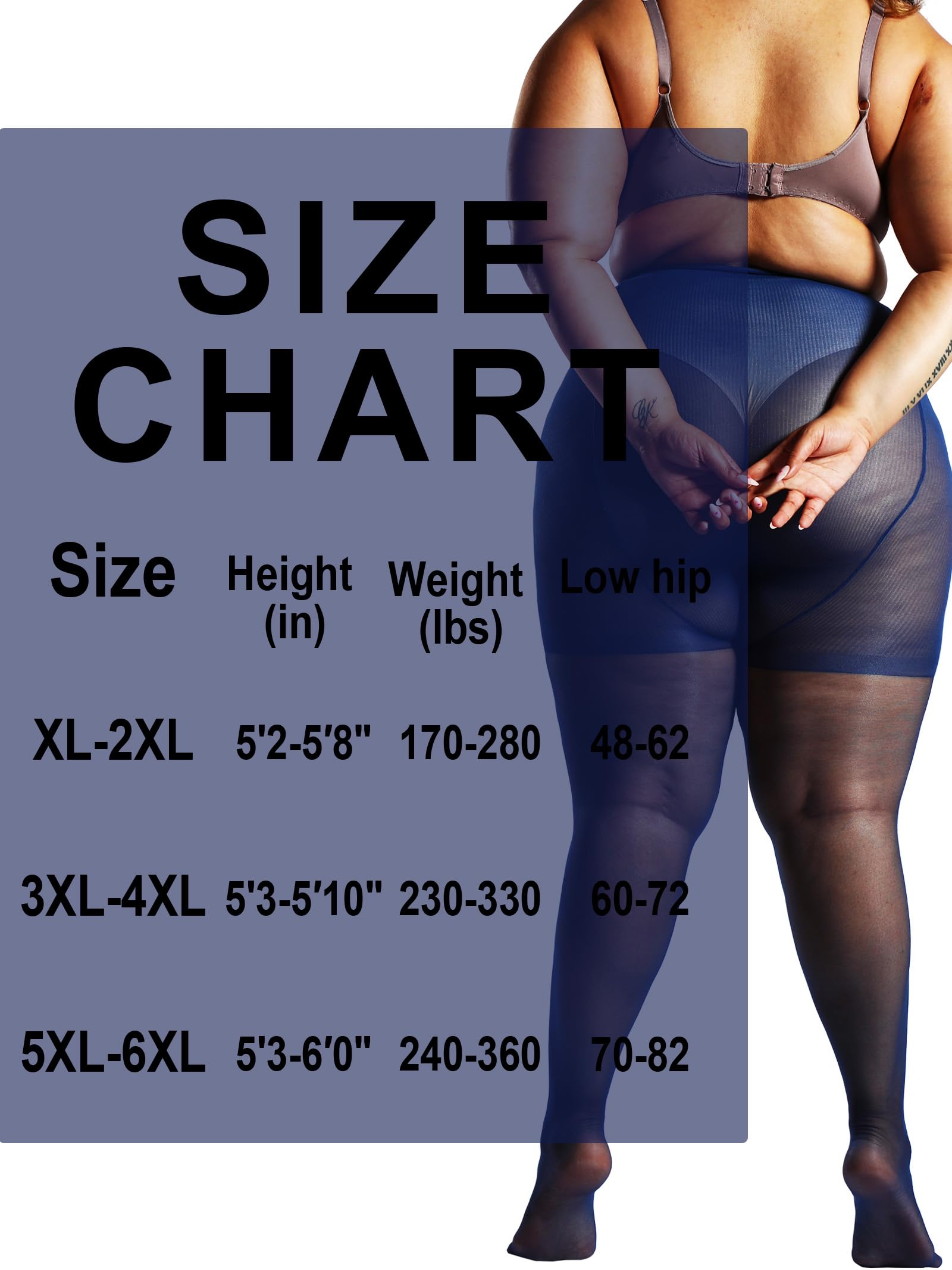 HONENNA 2 Pairs Plus Size Sheer Tights for Women, 17 Colors Ultra Thin Pantyhose Reinforced Toes High Waist Stockings 1XL-6XL: Navy Blue - 20denier - 2 Pairs 5X-Large-6X-Large Plus