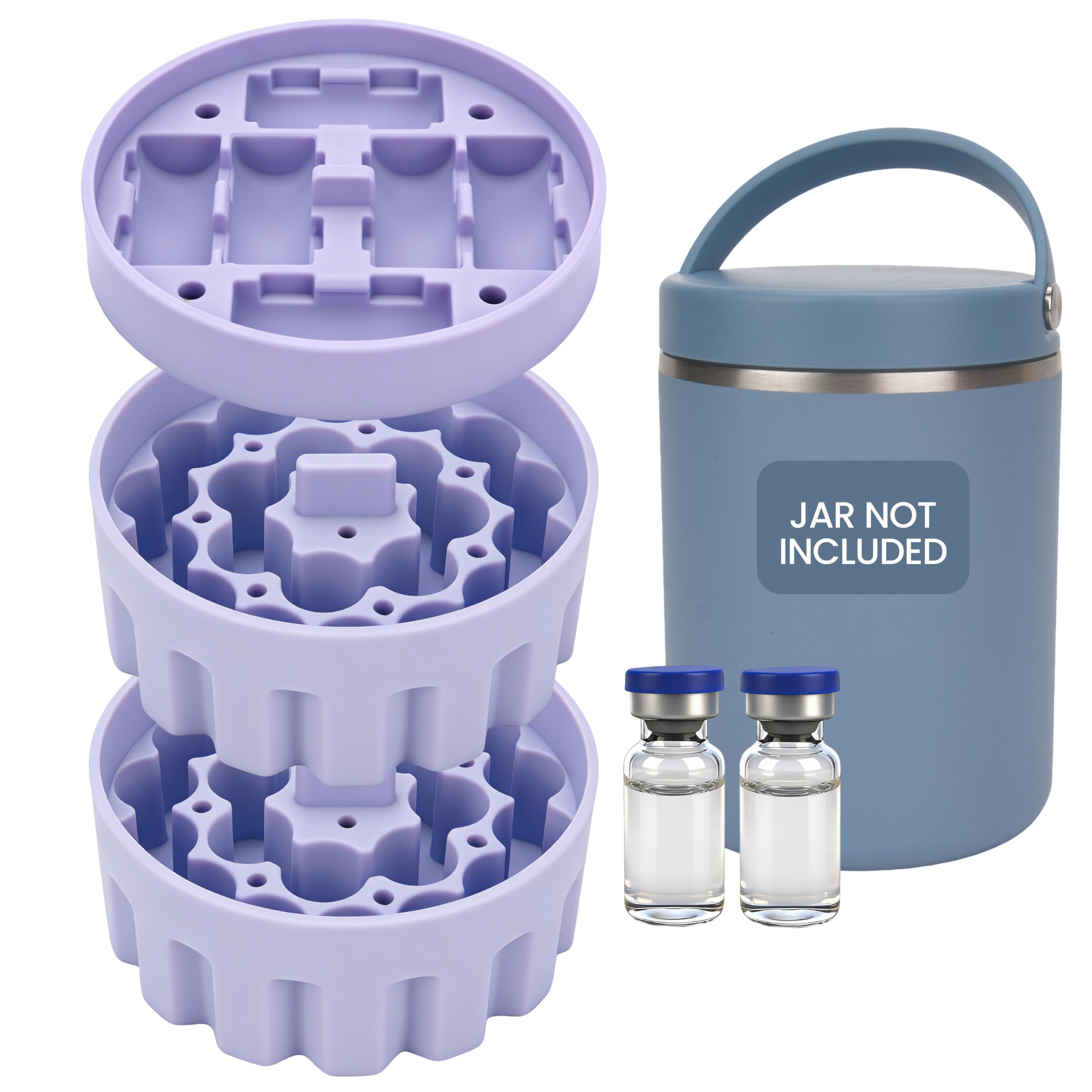 3ml Silicone Vial Insert set Compatible with 32/25/18oz Hydrapeak Food Jar, Insert Peptid…
