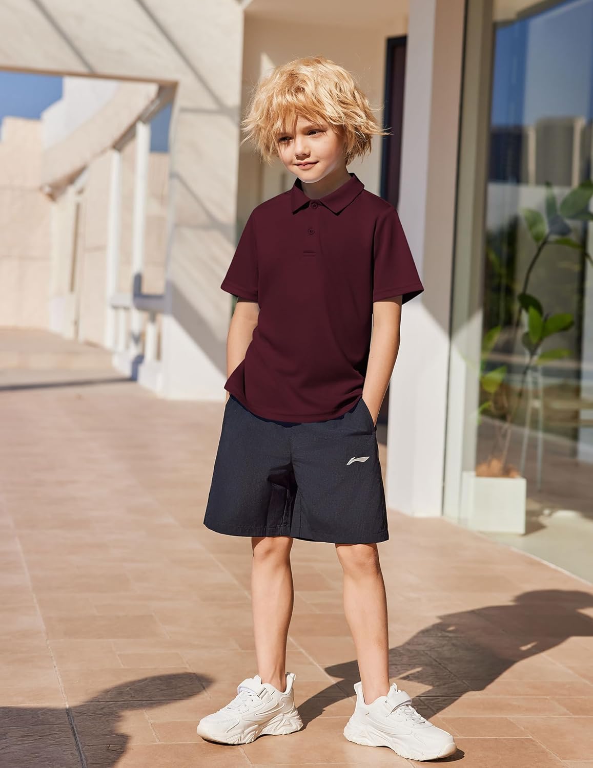 Arshiner Boys Performance Polo Shirt Golf Short Sleeve Active Casual Button Collared Shirt Size 4-13 Years - Image 4