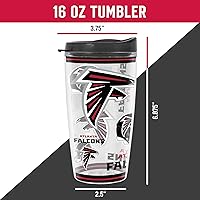 Vista 5 de Rico Industries NFL Football Vaso con aislamiento de pared doble Mayhem de 16 onzas, Tritan, con tapa