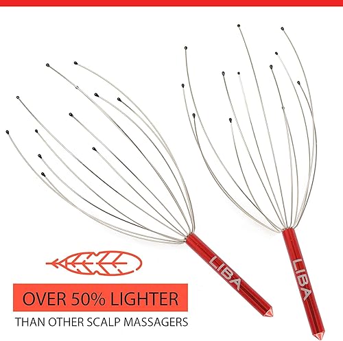 Miniatura 5 de LiBa Herramienta de masajeador de cuero cabelludo (paquete de 2) para un rejuvenecimiento de la cabeza, rascador de cabello, sin arañazos dolorosos,