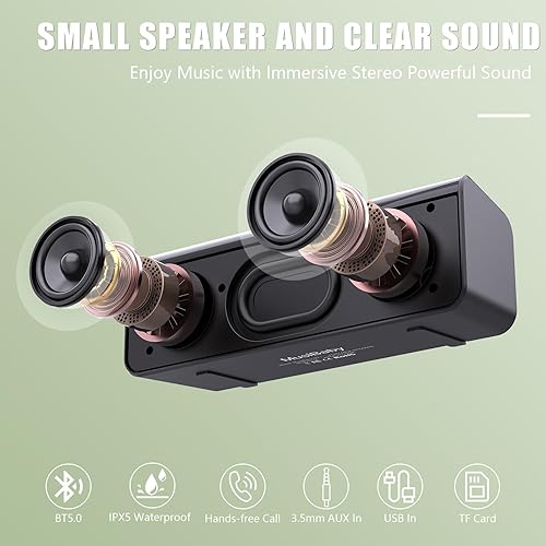 Miniatura 2 de Altavoz Bluetooth, altavoz MusiBaby M71, altavoces portátiles impermeables IPX5 con sonido estéreo, doble emparejamiento, tiempo de reproducción de