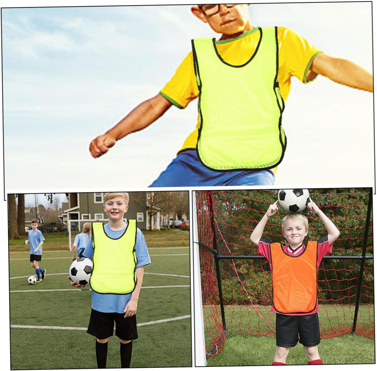 10pcs Soccer Training Vests for Youth Breathable Pinnies for Basketball and Football Practice Machine Washable Lightweight and Fast Drying