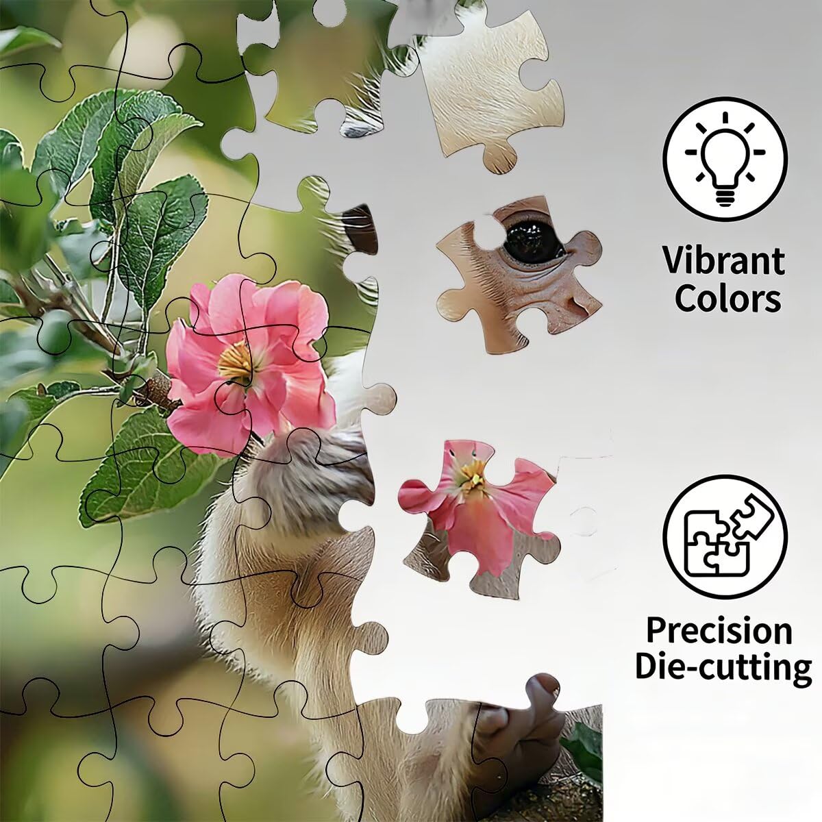 Puzzle 3000 elementów małpa, puzzle kwiatowe dla dorosłych, klasyczne puzzle gry edukacyjne do aktywności rodzinnej, najwyższej jakości drewniane puzzle z pudełkiem na prezent dla mężczyzn prezent dla