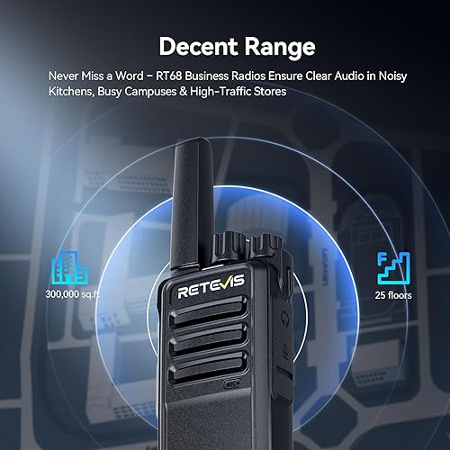 Miniatura 3 de Retevis RT68 Two-Way Radios Long Range, Walkie Talkies for Adults, 2 Way Radio with Earpiece, Walkie Talkie Rechargeable with Charging Base, for