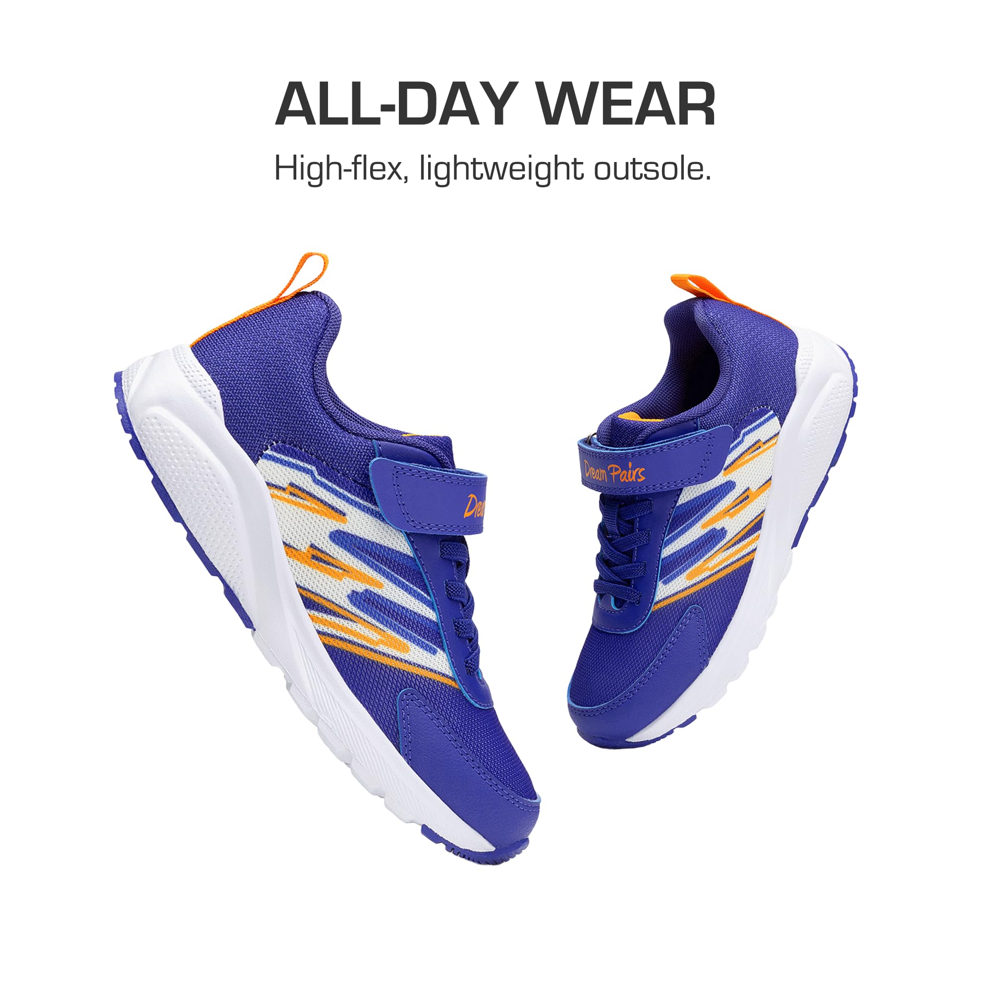 DREAM PAIRS Unisex Buty sportowe dla chłopców i dziewcząt z rzepem, tenisówki dla dzieci, obuwie sportowe, oddychające buty do biegania