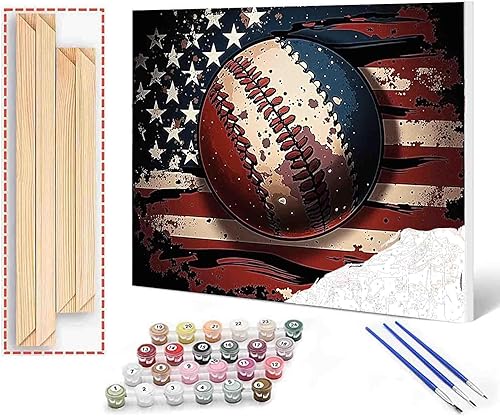 Vista 41 de Pintura de bricolaje por números para adultos y niños, pintura colorida de rugby por números, pintura acrílica por números, kit de pintura