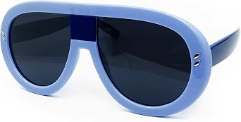7308 Oversized XXL Futuristic Nerd Neon Flat top Style Sunglasses