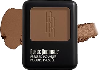 Black Radiance Pressed Powder, Pigment-Rich Matte Finish for Light Skin Tones, Oil-Absorbing Compact with Mirror & Sponge- Honey Amber