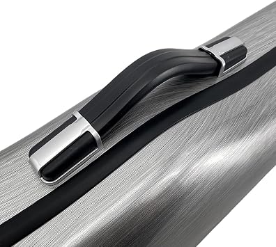 Vetimobato 3/4 Violin Case 4/4 Full Size Adjustable Hard Shell Carbon Fiber Violin Travel Case with Removable Accessory Storage Bag, 2 Bow Holder, Backpack straps(Silver)
