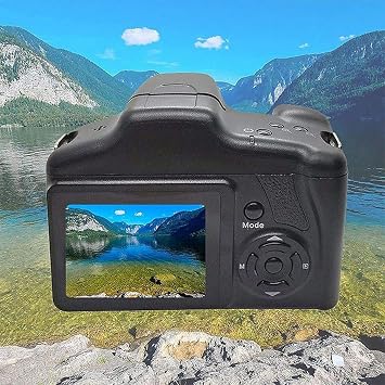 Portable Travel Vlog Camera Photography 16X Digital Zoom 1080P HD SLR Camera Anti-Shake Photo Cameras for Live Stream, Black