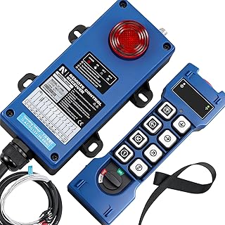 NEWTRY Crane Remote, 12V 8 Button Wireless Crane Remote Control Industrial Crane Controller Hoist Truck Remote 328FT Electric Lift Switch (Blue)