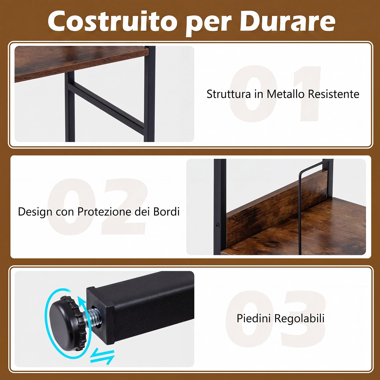COSTWAY Supporto per Giradischi a 3 Livelli, Mobile Porta Giradischi in Legno con Stazione di Ricarica e 3 Ganci, Scaffale per Dischi Industriale per Soggiorno e Camera da Letto, 40 x 30 x 78 cm