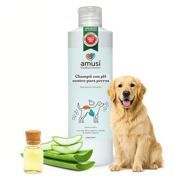 AMUSI Champú Perro Pelo Largo y Corto - Champu Perros Neutro Delicado