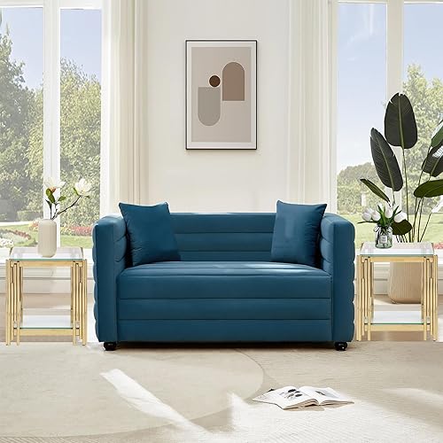 Miniatura 8 de Yoluckea Mesa auxiliar cuadrada de cristal de 20 pulgadas, mesa auxiliar moderna de cristal templado de lujo de 2 niveles con patas de acero