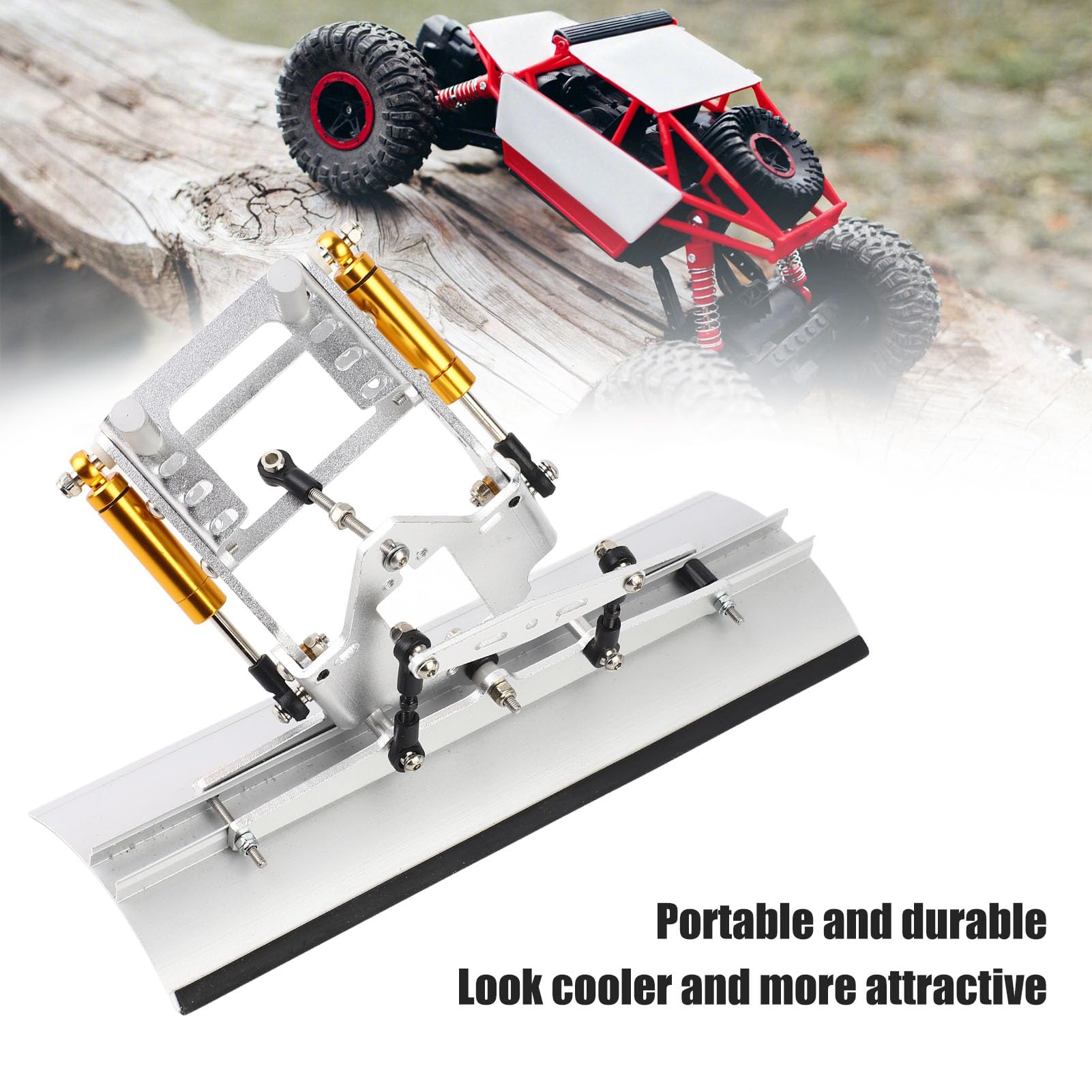 RC Aluminium Schneepflug, Leichte Metall Schneeschaufel für 1/10 RC Crawler, Kompatibel mit SCX10 TRX4 TRX6 90046, Simulation Klettermodell Zubehör für RC Auto Enthusiasten und Modellbau