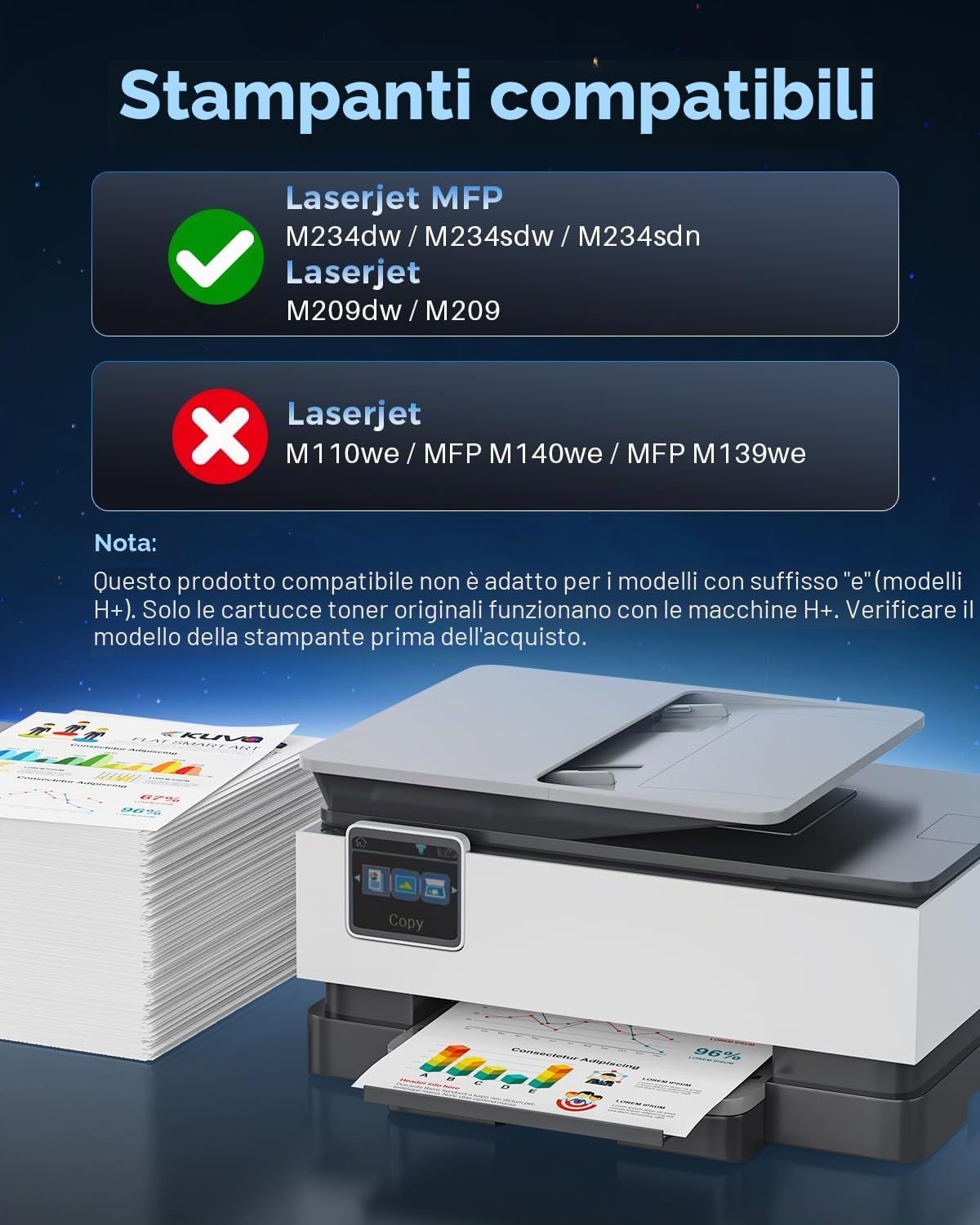 Kuva Toner 135A W1350A (MIT CHIP) compatibile con HP 135A 135X W135X compatibile con Laserjet MFP M234dw M234sdw M234sdn M234dwn M209dw M209dwn M234 M209 (2 nero)