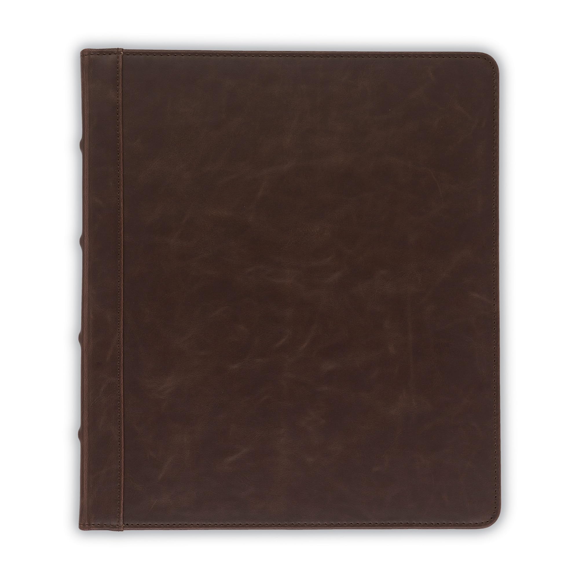 Vintage Hardback Book Style Round Ring Binder/Organizer/Planner, Dark Brown (.5", Brown) - Image 4