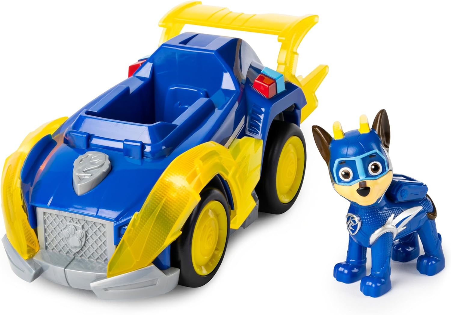 Paw Patrol, Mighty Pups Super Paws Chase’s Deluxe Vehicle with Lights and Sounds