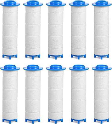 10 filtros de cabezal de ducha, 2.76 x 0.95 pulgadas, cartucho de repuesto de algodón PP para varias especificaciones de cabezales de ducha
