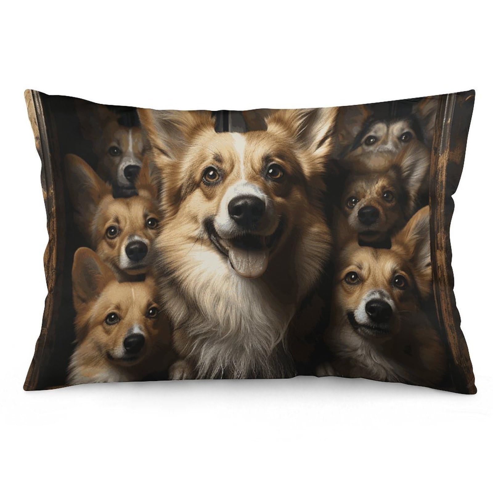 NTVOWPZO 2 Pack Decoration Throw Pillow Covers 20"x30" Pillowcases Covers Corgi Pictures Pillowcases Modern Farmhouse Home Decor Sofa Cushions Covers for Couch Bed Living Room