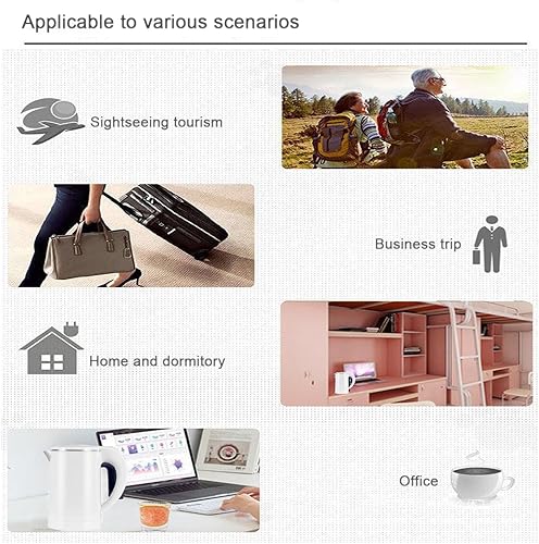 Miniatura 6 de Pequeña tetera eléctrica, hervidor de viaje portátil de 0.6 L, hervidor eléctrico de acero inoxidable 304 con apagado automático, mini hervidor de