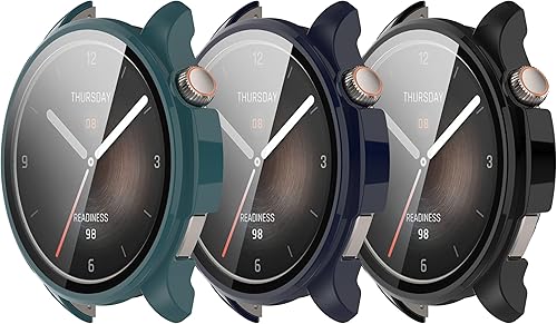 FitTurn - Funda protectora de pantalla compatible con Amazfit Balance A2286, protector de pantalla completa de vidrio templado, accesorios de