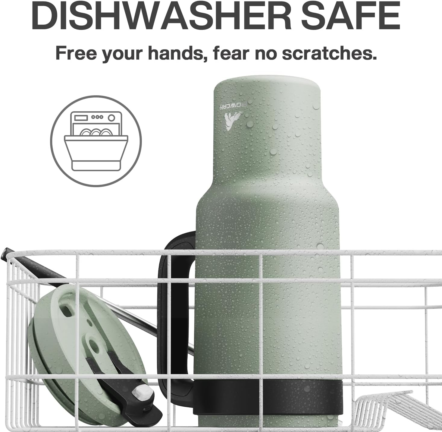 POWCAN 40 oz Tumbler with Handle, 2-in-1 Straw and Sip Lid, Leakproof, Dishwasher Safe, Insulated Stainless Steel Travel Coffee Mug, Keeps Cold for 34 Hours, Fits in Car Cup Holder (Agave) - Image 5