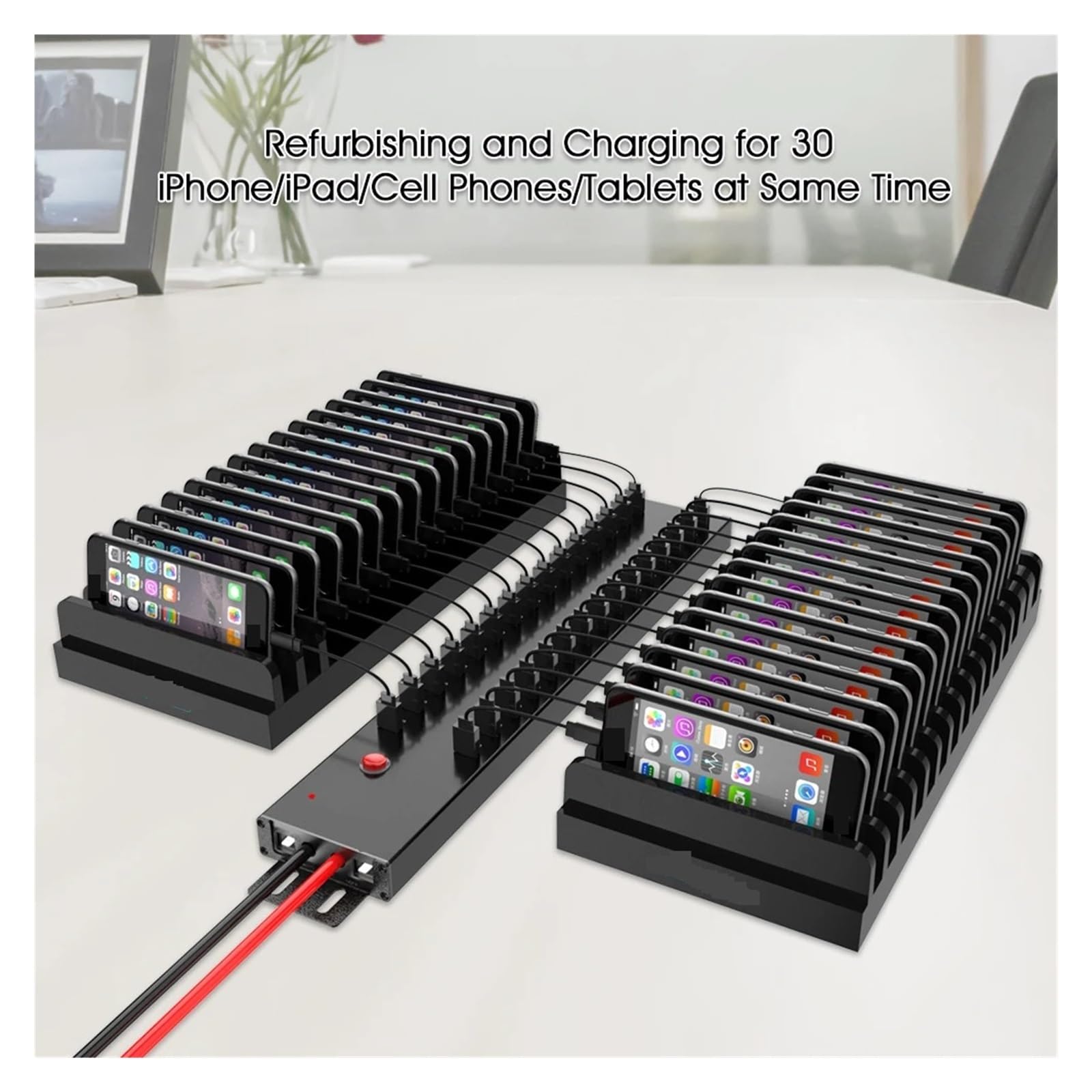 30-portowy Koncentrator USB Przemysłowa Stacja Dokująca O Mocy 300 W. Wieloportowa Ładowarka MożLiwość Szybkiego łAdowania