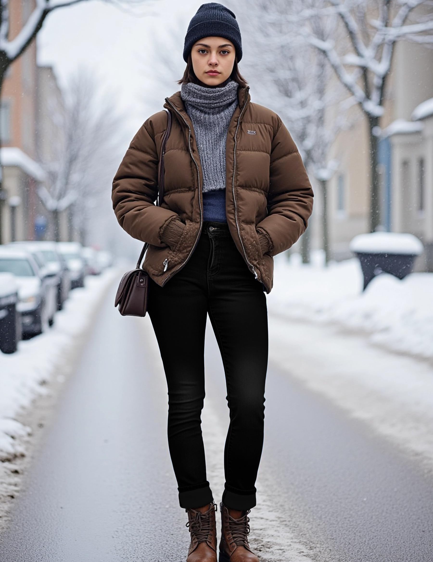 Jean Polaire Femme Hiver Pantalon Chaud Stretch Thermique Skinny Confortable Pantalon Denim Épais Mode