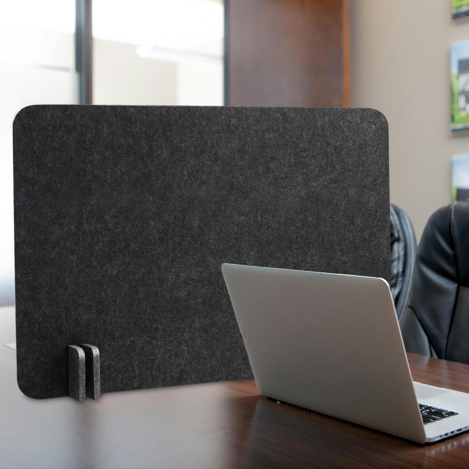 Schreibtisch Trennwand, Sichtschutz, Praktisch, Zuverlässig, Filz, Reduziert Lärm für Büro, Heim, Mitarbeiter, Empfangsbereich, Schwarz und Grau, 60cmx60cm