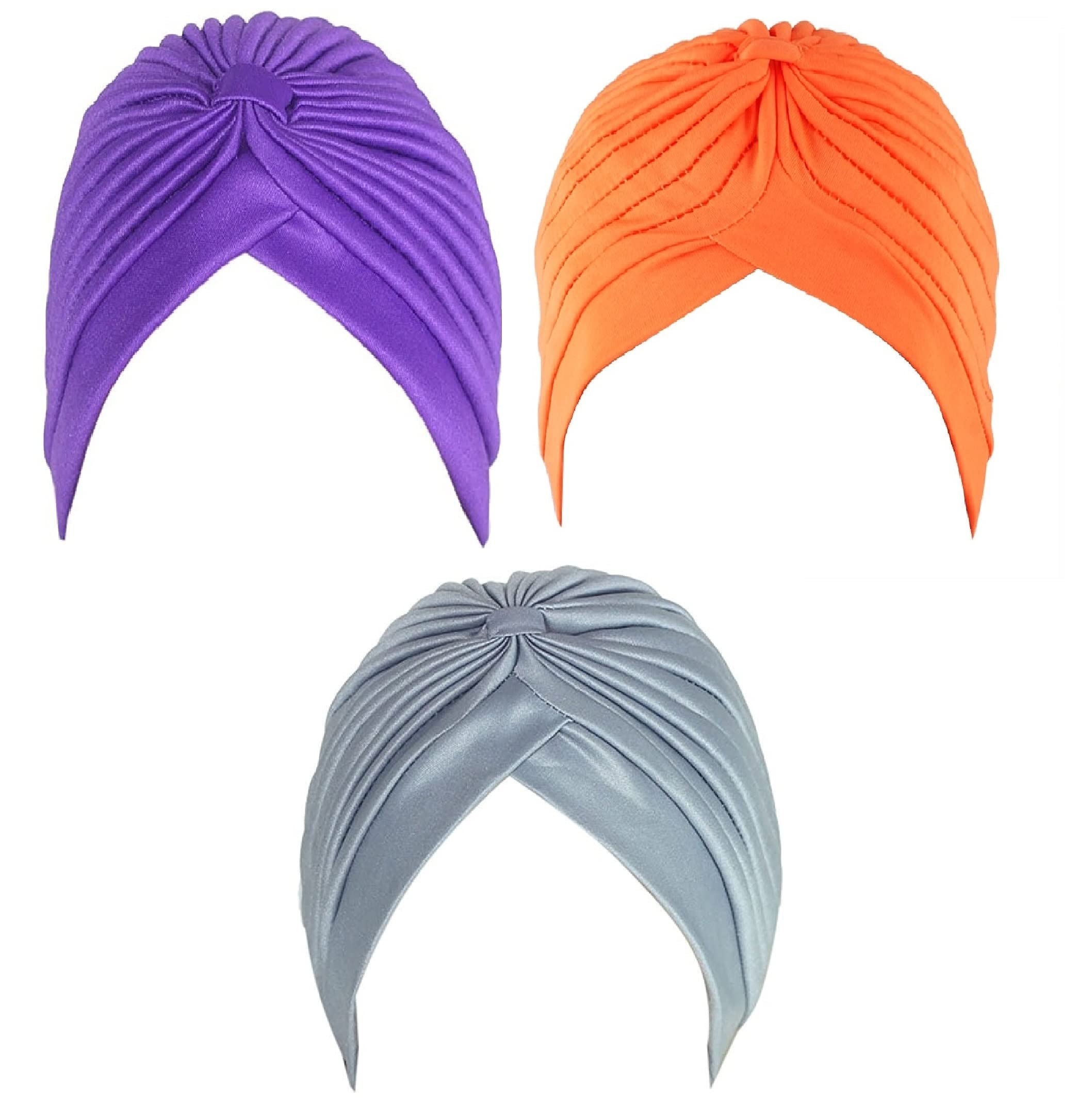 BISMAADH Chemo Sleep Turban Cap Headwear Scarf Beanie Cap for Cancer Patient Hair Loss - Pack of 3