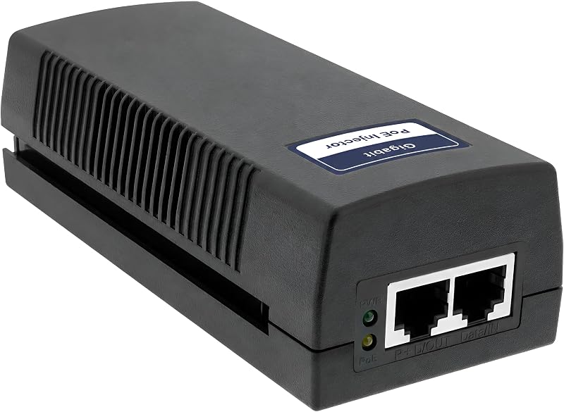 BV-Tech 90W PoE++ Injector – (325 Feet Range) – 54V IEEE 802.3at/af/bt and NDAA Compliant Plug and Play Power Adapter for IP Cameras, CCTV & Phones