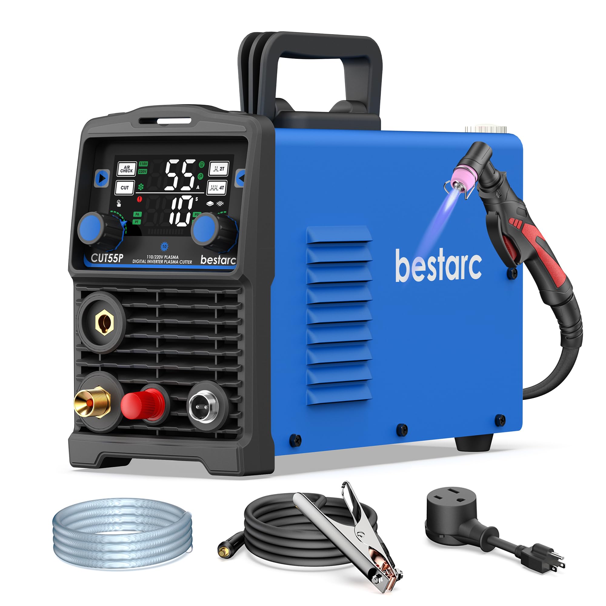 Bestarc 55A Plasma Cutter Machine,Pilot Arc 110/220V Dual Voltage