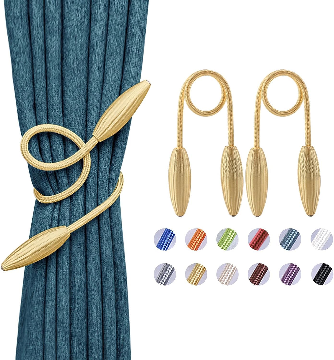 VRT DIY Twisted Curtain Tiebacks Creative Decorative Tiebacks European Style Random Modeling Curtain Holdbacks for Home and Office (1 Pair, Brown) — Amazon image 2